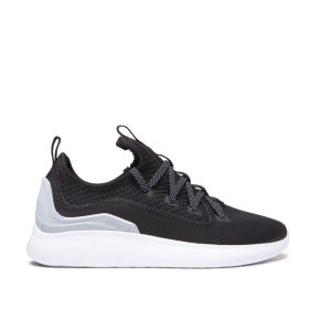 Supra Mens FACTOR Low Top Shoes Black/Lt Grey/white | US-71510